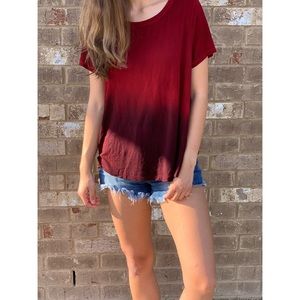 Red Ombré Soft Flowy Tee